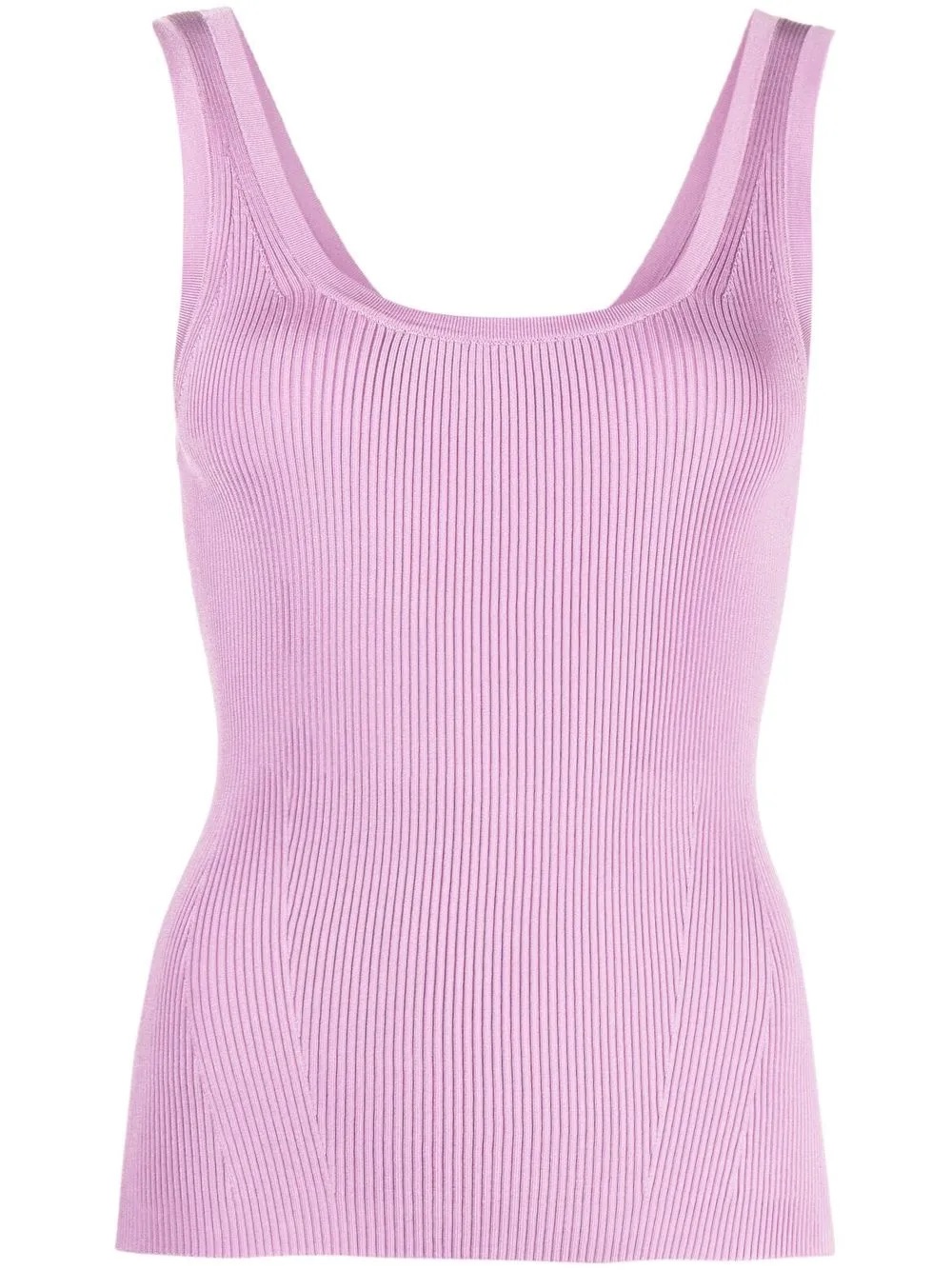 Zimmermann Wavelength Knit Tank Size 1 Small Purple Pink Ribbed Scoop Neck